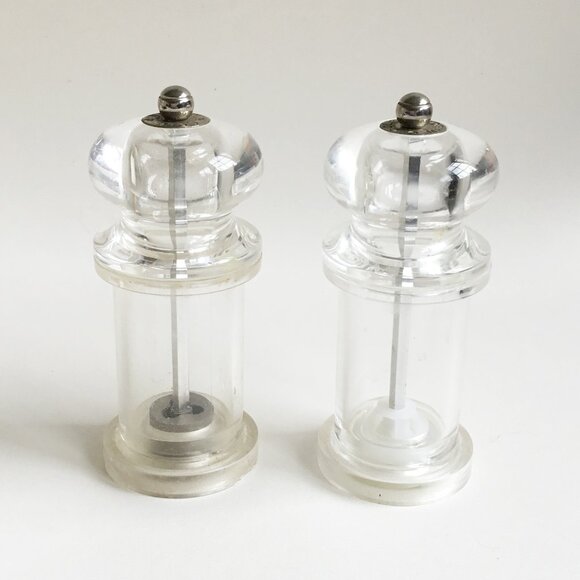 Cole & Mason Clear Plastic Acrylic Salt & Pepper Mills Grinders As-Is - Picture 1 of 6